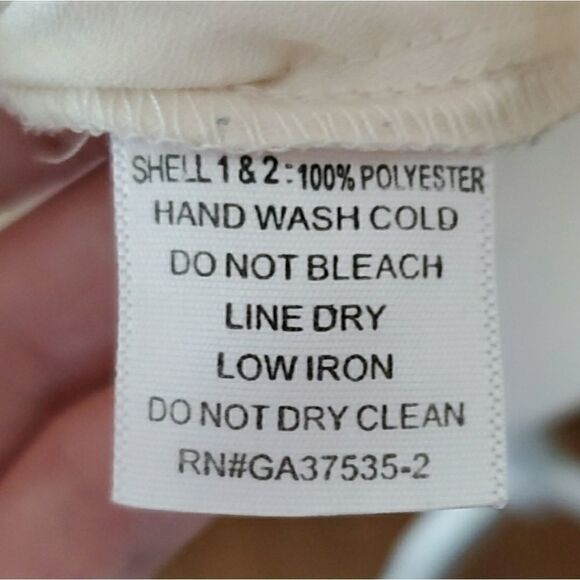 MONTEAU white chiffon shirt beaded collar long sleeve button up top M - Picture 4 of 4